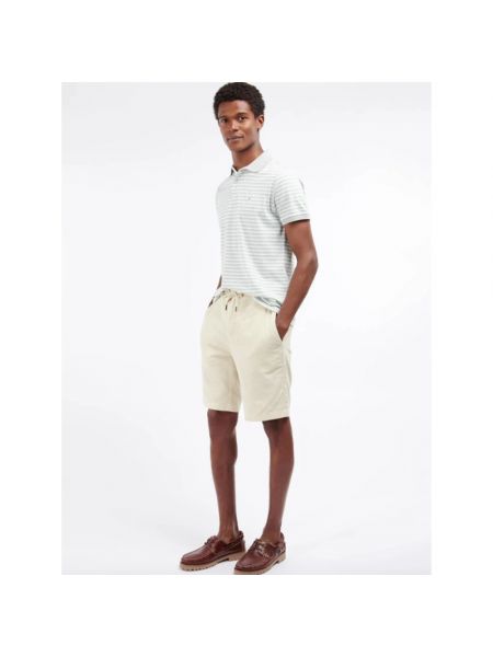 Pantalones cortos de lino de algodón Barbour beige