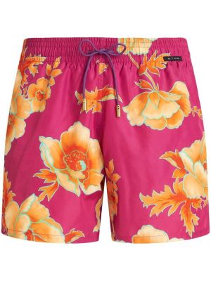 Kratke hlače s cvjetnim printom s printom Etro ljubičasta