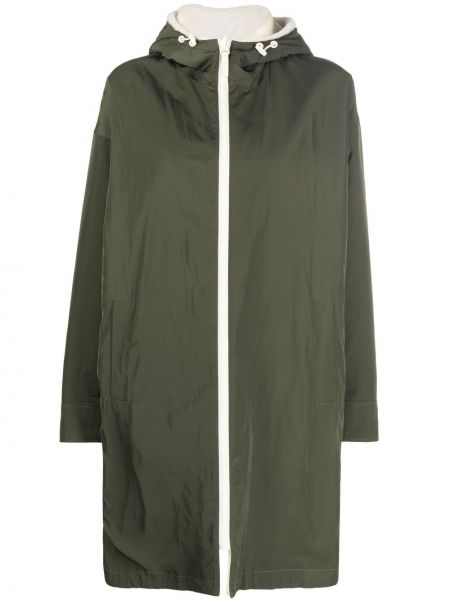 Παλτό με κουκούλα Yves Salomon πράσινο