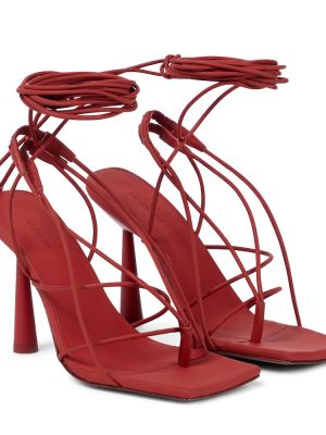 Sandale din piele din piele ecologică Gia Borghini roșu