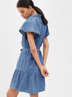 Košeľové šaty Gap modrá