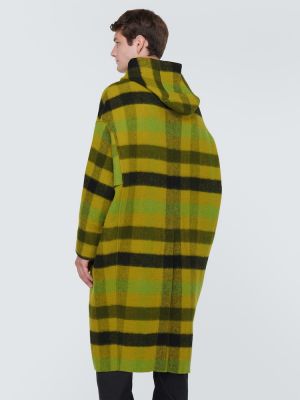 Cappotto di lana a quadri Rick Owens verde