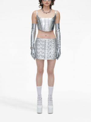 Mini spódniczka Marc Jacobs srebrna