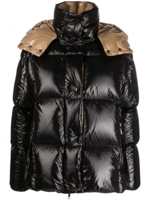 Kukuletalı kapitone ceket Moncler siyah