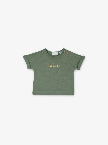 Хлопковая футболка Chicco зеленая