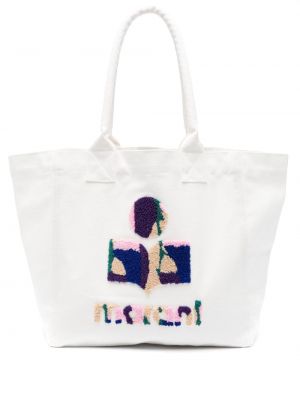 Bombažna nakupovalna torba Isabel Marant bela