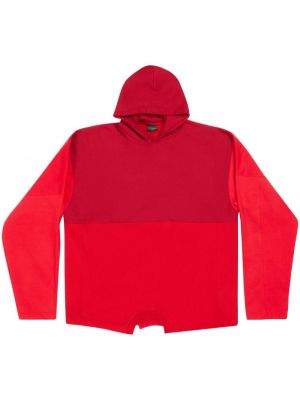 Pamučna hoodie s kapuljačom Balenciaga crvena