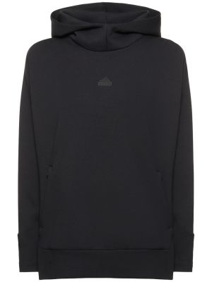 Pamut kapucnis melegítő felső Adidas Performance fekete