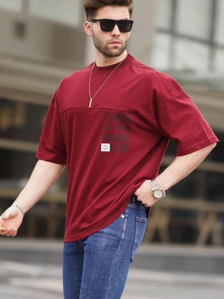 Oversized tričko s potlačou Madmext červená