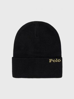 Шерстяная шапка Polo Ralph Lauren черная
