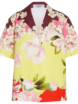 Pamučna svilena košulja s cvjetnim printom Valentino