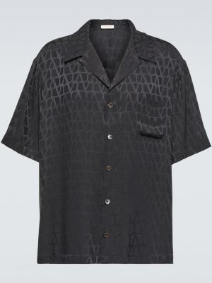 Копринена риза Valentino черно