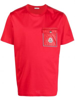 Тениска с джобове Moncler червено