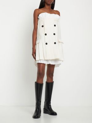 Mini šaty s volánmi Sacai biela