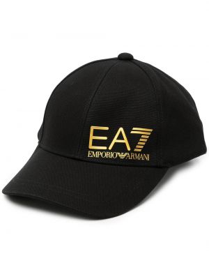 Raštuotas kepurė su snapeliu Ea7 Emporio Armani juoda
