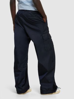 Kargo hlače z vezenjem iz najlona Off-white modra