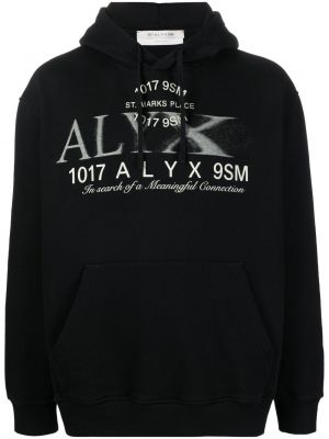 Bavlnená mikina s kapucňou s potlačou 1017 Alyx 9sm čierna
