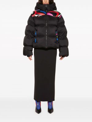 Péřová bunda s kapucí Pucci černá