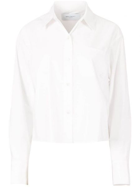 Памучна дълга риза Equipment бяло