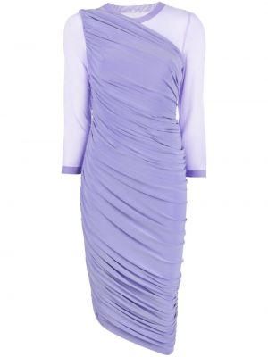 Rochie midi asimetrică drapată Norma Kamali violet