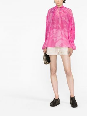 Bluse mit print mit rüschen Etro pink