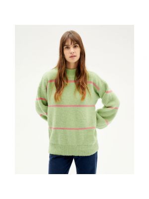 Sweter z dżerseju Thinking Mu zielony
