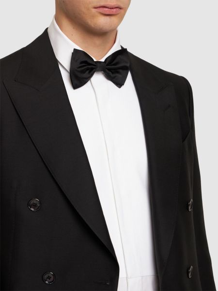 Šilkinis kaklaraištis su lankeliu Dolce & Gabbana juoda