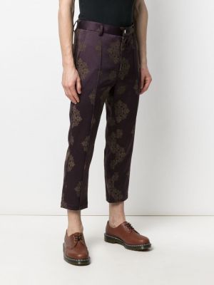 Žakárové kalhoty s potiskem Goodfight fialové