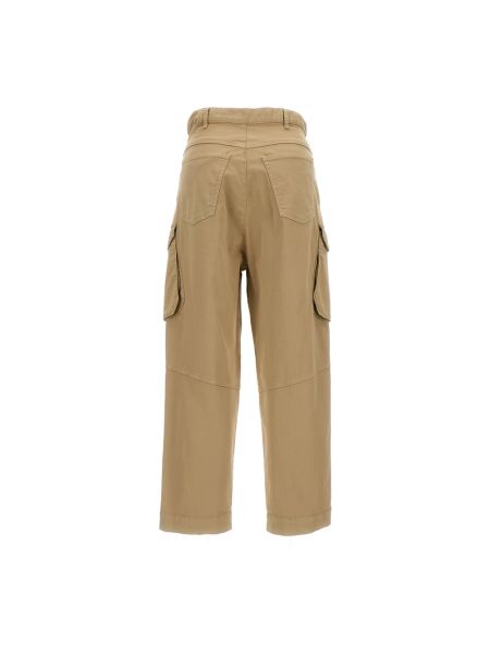 Pantalones cargo de algodón Semicouture beige
