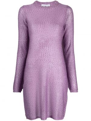 Pletené flitrované šaty Remain fialová