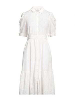 Robe mi-longue en coton Ba & Sh blanc