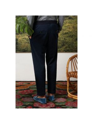 Pantalones de chándal de lana de cachemir de algodón Massimo Alba azul