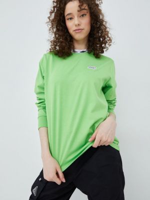 Памучна блуза с дълъг ръкав Huf зелено