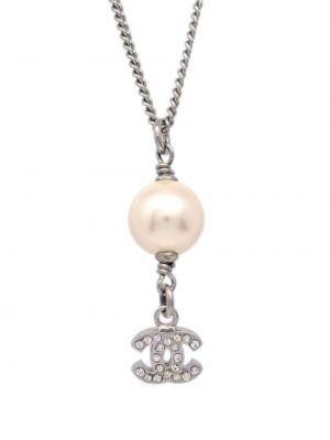 Collier avec perles Chanel Pre-owned argenté