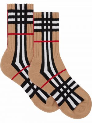Карирани памучни чорапи Burberry