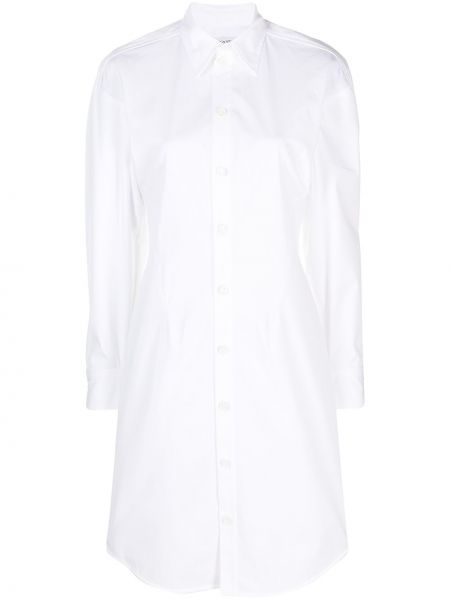 Vestido camisero manga larga Bottega Veneta blanco