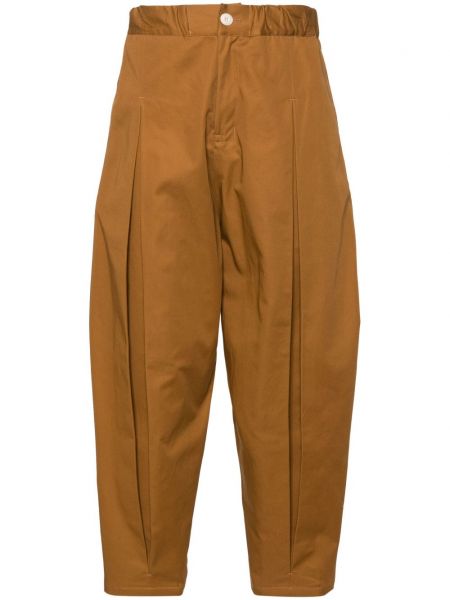 Plisirane široke hlače Sage Nation smeđa