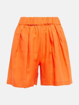 Ľanové šortky Asceno oranžová