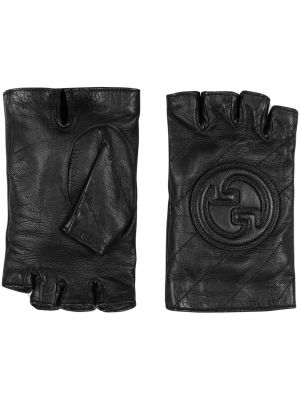 Кожени ръкавици Gucci черно