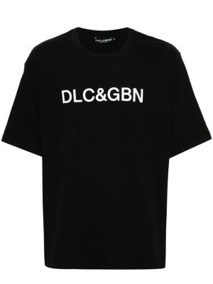 T-shirt aus baumwoll mit print Dolce & Gabbana schwarz