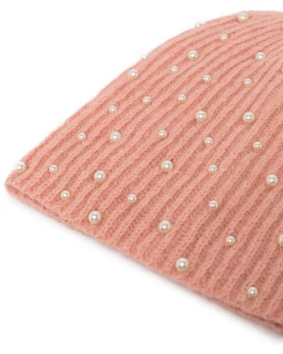 Mütze mit perlen Jennifer Behr pink