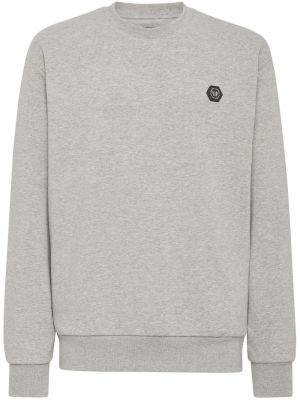 Пуловер с кръгло деколте Philipp Plein сиво