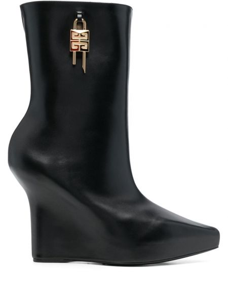 Kožené členkové topánky na kline Givenchy čierna
