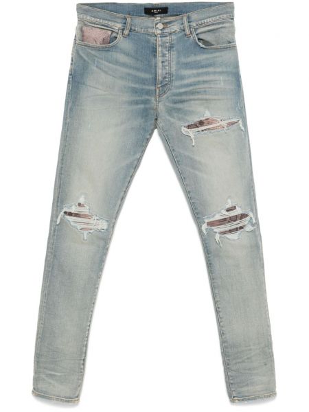 Yılan deseni skinny fit jean pantolon Amiri mavi