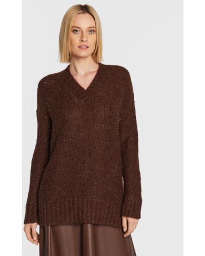 Laza szabású pulóver Marella barna