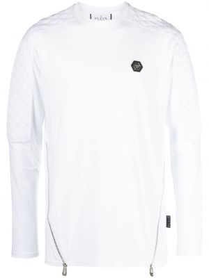 Tričko s potlačou so vzorom hadej kože Philipp Plein biela