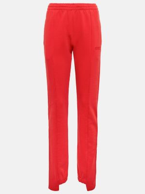 Džerzej teplákové nohavice s výšivkou Vetements červená