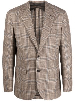 Sjekket lang blazer Brioni