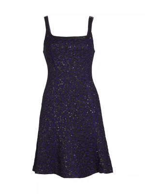 Трикотажное вечернее платье с пайетками с принтом St. John фиолетовое