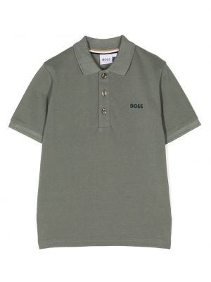 Polo ricamato Boss Kidswear verde